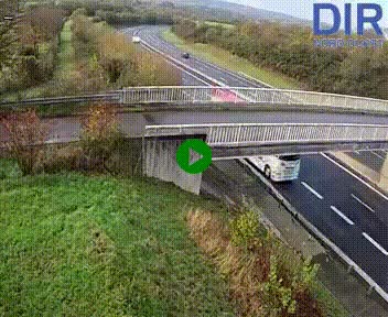 Webcam sur A84 à hauteur de Pont-Farcy, au niveau du pont autoroutier sur la Vire, au sud de Saint-Lô