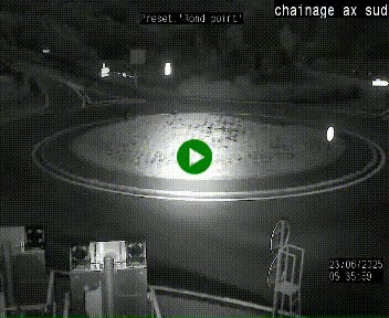 Webcam au nord d'Ax-les-Thermes au niveau de l'aire de chaînage de la N20. Vue orientée vers les Pyrénées, en direction de Pas de la Case