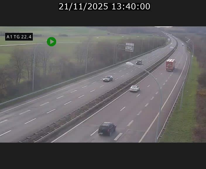Traffic live webcam Luxembourg Flaxweiler - A1 direction Luxembourg - BK 22.4