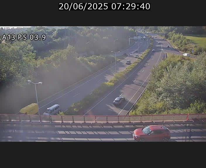 Traffic live webcam Luxembourg Ehlerange - A13 direction Esch-sur-Alzette - BK 6.8