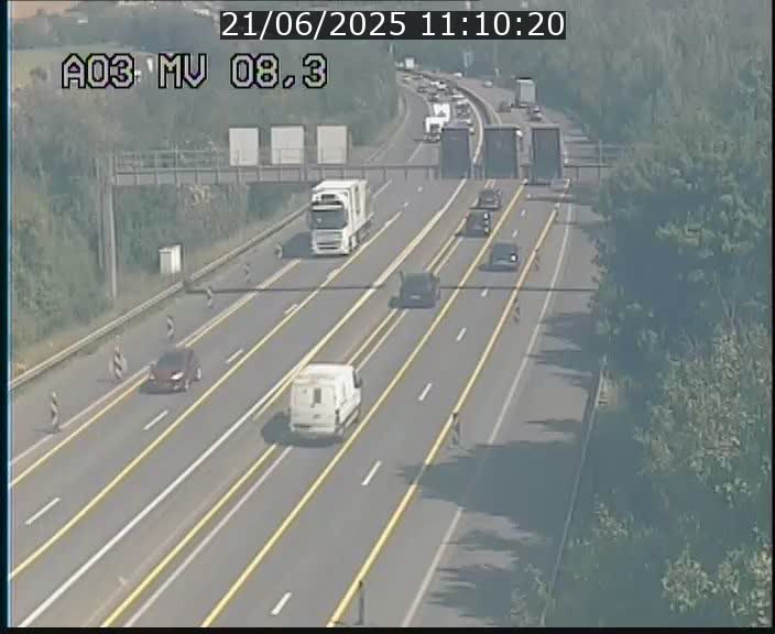 Webcam Autoroute après la Croix de Bettembourg en direction de Luxembourg sur l'A3