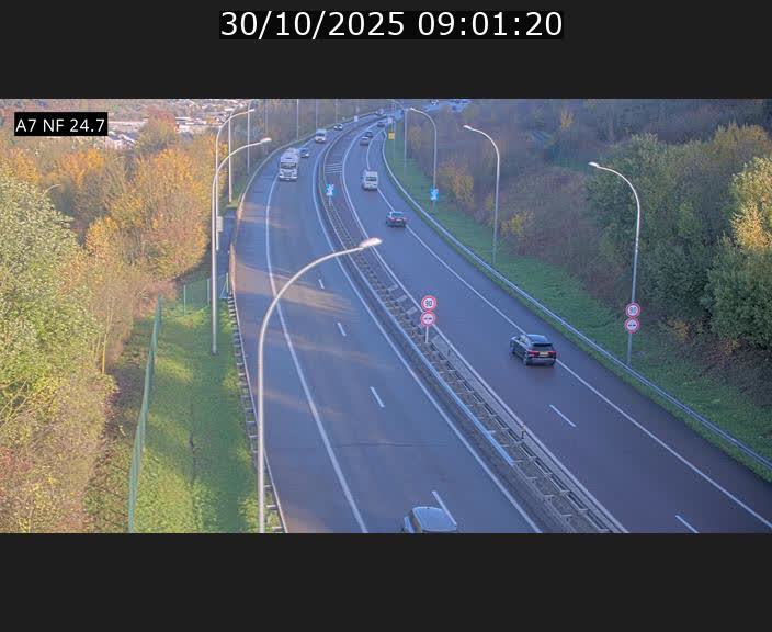 Caméra trafic Luxembourg - A7, Schieren direction Mersch