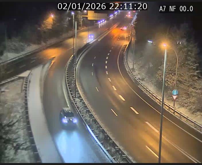Caméra autoroute Luxembourg A7 - Echangeur A1/A7 Grünewald direction Tunnel Stafelter