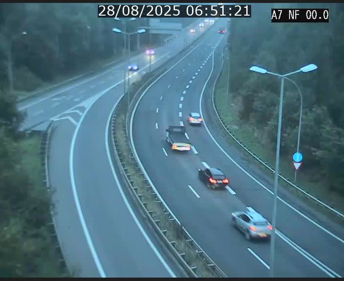 Caméra autoroute Luxembourg A7 - Echangeur A1/A7 Grünewald direction Tunnel Stafelter