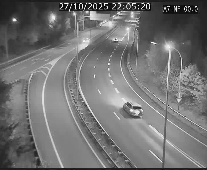 Caméra autoroute Luxembourg A7 - Echangeur A1/A7 Grünewald direction Tunnel Stafelter