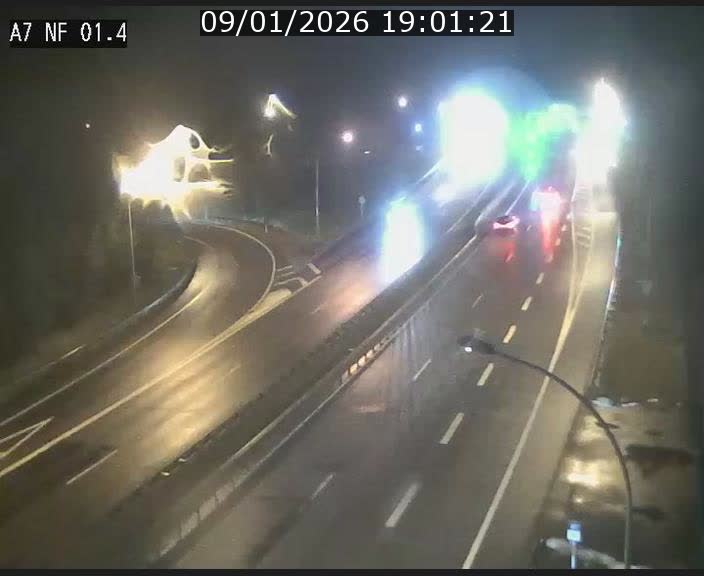 Caméra autoroute Luxembourg A7 - Echangeur Waldhaff - direction Tunnel Stafelter