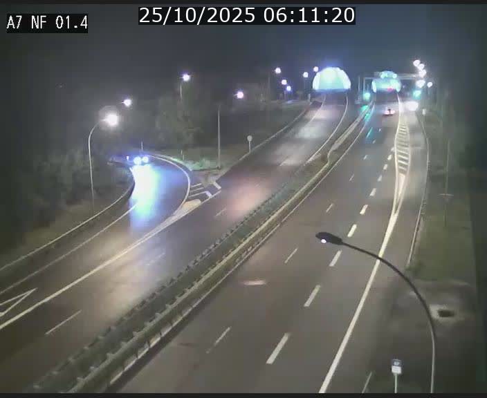 Caméra autoroute Luxembourg A7 - Echangeur Waldhaff - direction Tunnel Stafelter