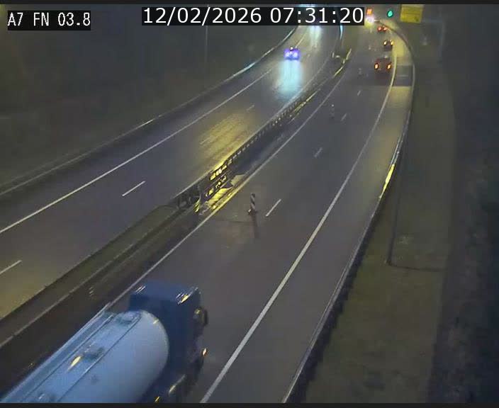 Caméra autoroute Luxembourg A7 - Passage à gibier Rëngelbour - direction Tunnel Stafelter