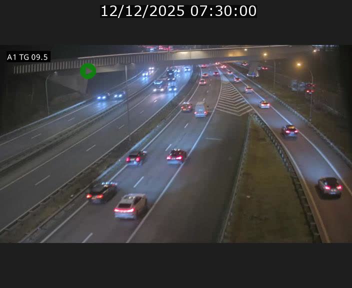 Traffic live webcam Luxembourg Jonction Grünewald - A1 direction Luxembourg-ville - BK 9.5
