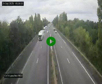 Webcam routière à la fin de la N10, en périphérique ouest d'Angouleme, proche de la jonction avec l'A10