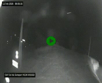Webcam au col du Somport, côté français, sur la N134, dans les Pyrénées, en direction de l'Espagne, à 1632 mètres d'altitude