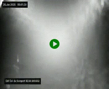 Webcam au col du Somport, côté français, sur la N134, dans les Pyrénées, en direction de l'Espagne, à 1632 mètres d'altitude