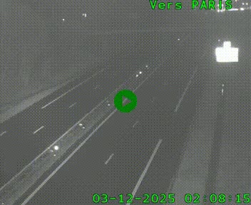 Caméra routière sur l'autoroute A20 au nord de Limoges, à la jonction avec la N520. Vue orientée vers Paris
