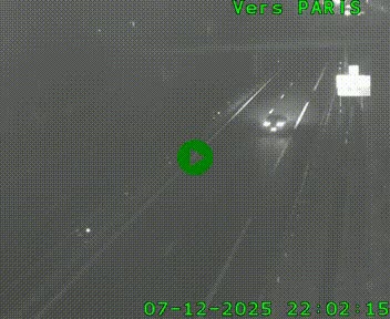 Caméra routière sur l'autoroute A20 au nord de Limoges, à la jonction avec la N520. Vue orientée vers Paris