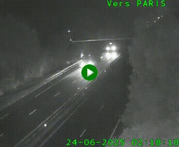 Caméra routière sur l'autoroute A20 au nord de Limoges, à la jonction avec la N520. Vue orientée vers Paris
