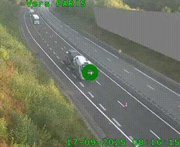 Caméra routière sur l'autoroute A20 à Saint-Pardoux-l'Ortigier, à la jonction avec l'A89. Vue orientée vers Paris