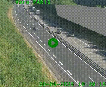 Caméra routière sur l'autoroute A20 à Saint-Pardoux-l'Ortigier, à la jonction avec l'A89. Vue orientée vers Paris