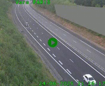 Caméra routière sur l'autoroute A20 à Saint-Pardoux-l'Ortigier, à la jonction avec l'A89. Vue orientée vers Paris