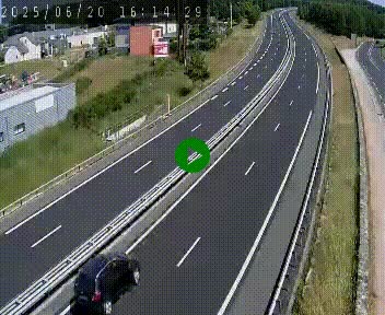 Caméra autoroute A75 à hauteur du col du rocher blanc en direction de Montpellier