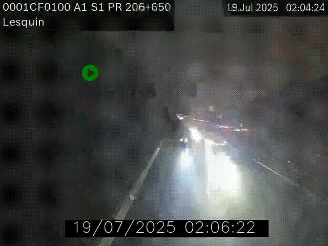 Webcam autoroute A1 à hauteur de Lesquin. Vue orientée vers Lille