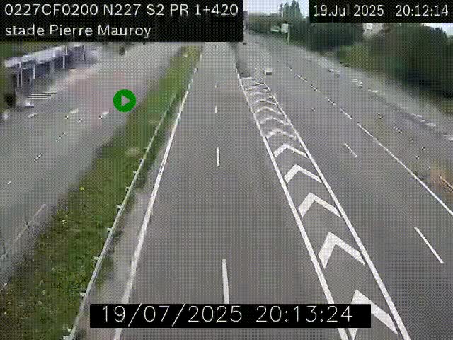 Webcam à hauteur du Stade Pierre Mauroy à Villeneuve d'Ascq sur la N227. Vue orientée vers Mons-en-Baroeul