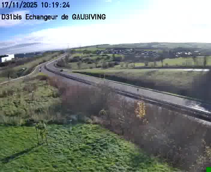 Dispositif d’observation sur D31bis (France) à Gaubiving, en direction de Sarreguemines, offrant une visualisation fiable des conditions de circulation.