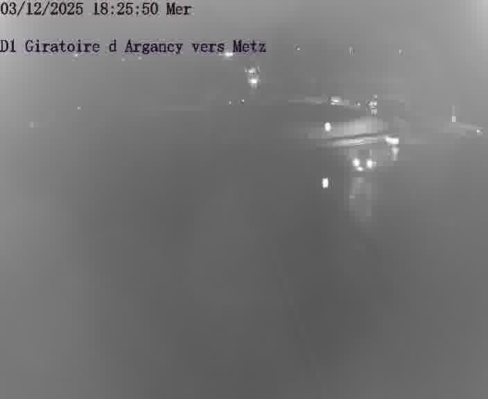 Webcam installée le long de D1 (France) à Argancy, pointée vers Metz, utile pour suivre précisément les conditions de trafic.