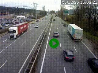 Caméra routière à hauteur des centres commerciaux et de la sortie 14 en direction d'Albertville