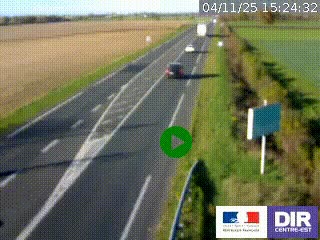 Webcam routière sur la RN7 à hauteur de Toulon-sur-Allier, entre Moulins et Vichy