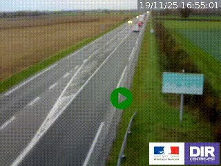 Webcam routière sur la RN7 à hauteur de Toulon-sur-Allier, entre Moulins et Vichy
