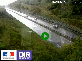 Webcam au niveau du col de Bois Clair à hauteur de Cluny sur la N79. Vue orientée vers Mâcon