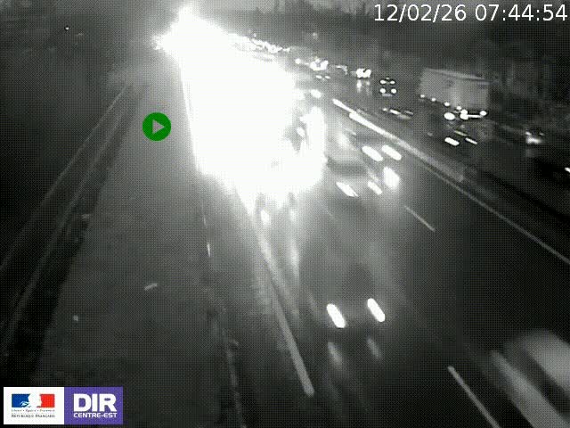 Webcam à Bron sur l'A43 à la jonction avec le boulevard périphérique de Lyon (D383). Vue orientée vers Lyon