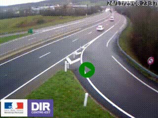 Webcam routière sur la RN6 à Auxerre, à hauteur de la sortie Monéteau, en direction de l'A6 (Gurgy)