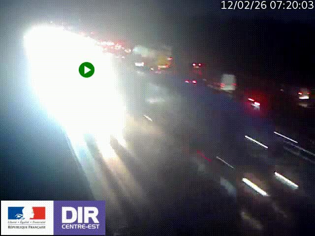 Caméra trafic à la jonction entre l'A46 (Rocade-est de Lyon) et l'A42 à hauteur de Vault-en-Velin en direction de Marseille