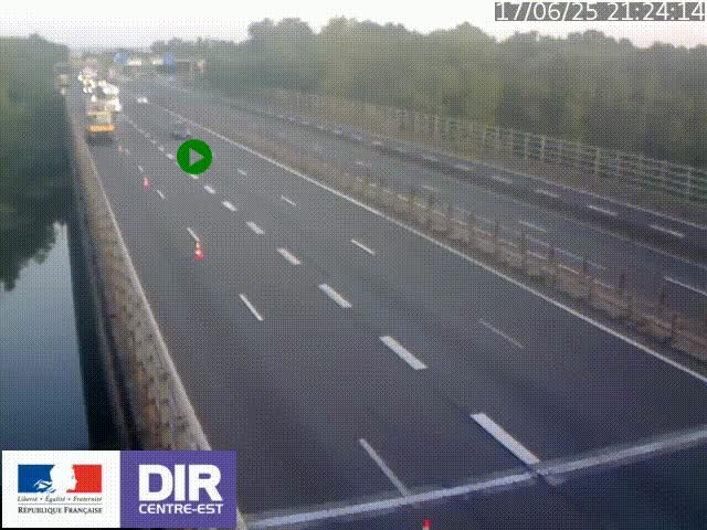 Caméra trafic à la jonction entre l'A46 (Rocade-est de Lyon) et l'A42 à hauteur de Vault-en-Velin en direction de Marseille