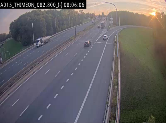 Caméra trafic Belgique - Thiméon - E42, jonction avec A54 (E420) direction La Louvière/Charleroi - BK 82.82