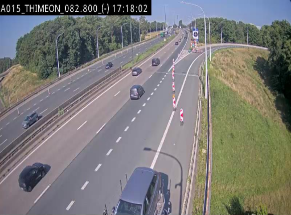 Caméra trafic Belgique - Thiméon - E42, jonction avec A54 (E420) direction La Louvière/Charleroi - BK 82.82