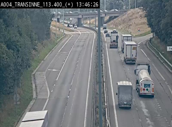 Webcam dans les Ardennes sur l'E411 à hauteur de Transinne. Vue orientée vers le sud de la Belgique