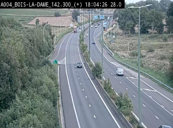 Webcam située entre la sortie 29 Neufchâteau et la jonction avec l'E25 en direction de Liège et Luxembourg