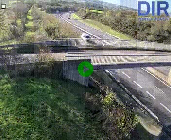 Webcam sur A84 à hauteur de Pont-Farcy, au niveau du pont autoroutier sur la Vire, au sud de Saint-Lô