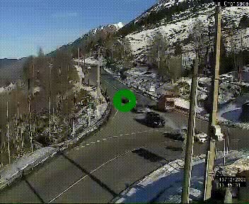 Webcam au carrefour de la croisade, à la jonction entre la N22 et la N320, avant le poste de douane franco-andorrane. Webcam à 1790 mètres d'altitude