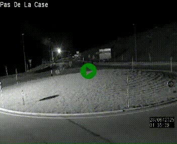 Webcam sur la N22 au niveau du poste frontière entre la France et Andorre à proximité de Pas de la Case à plus de 2000 mètres d'altitude