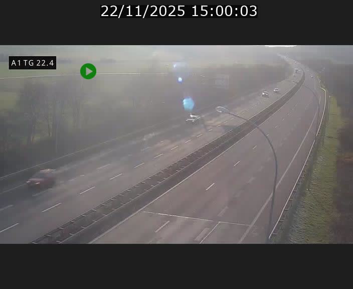 Traffic live webcam Luxembourg Flaxweiler - A1 direction Luxembourg - BK 22.4