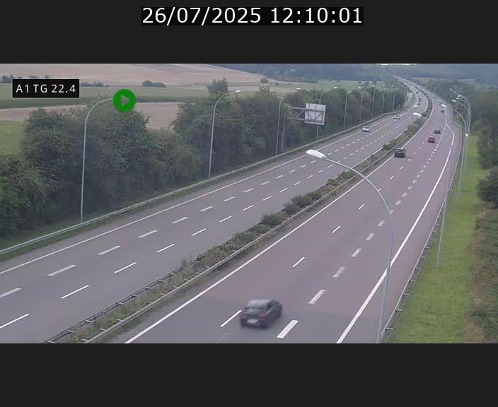 Traffic live webcam Luxembourg Flaxweiler - A1 direction Luxembourg - BK 22.4