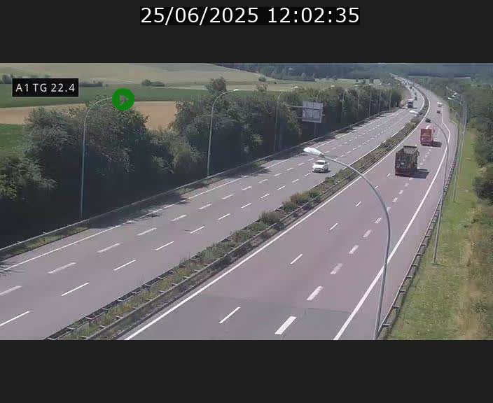 Traffic live webcam Luxembourg Flaxweiler - A1 direction Luxembourg - BK 22.4
