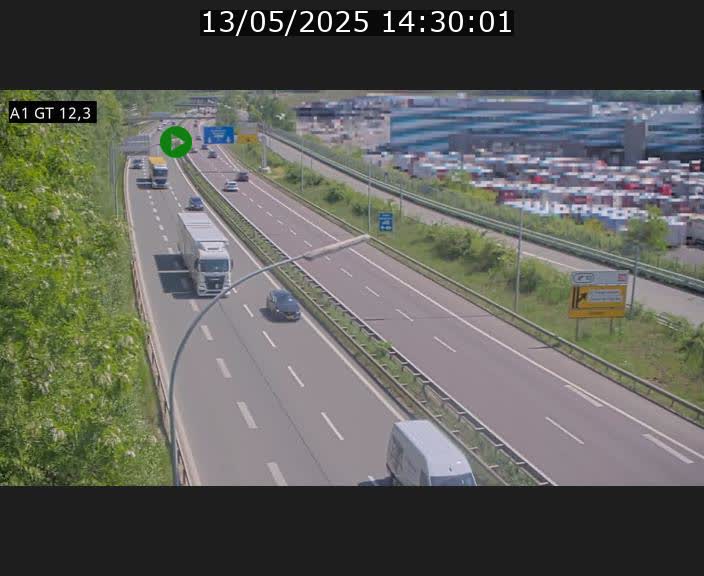 Traffic live webcam Luxembourg Senningerberg - A1 direction Allemagne - BK 12.3