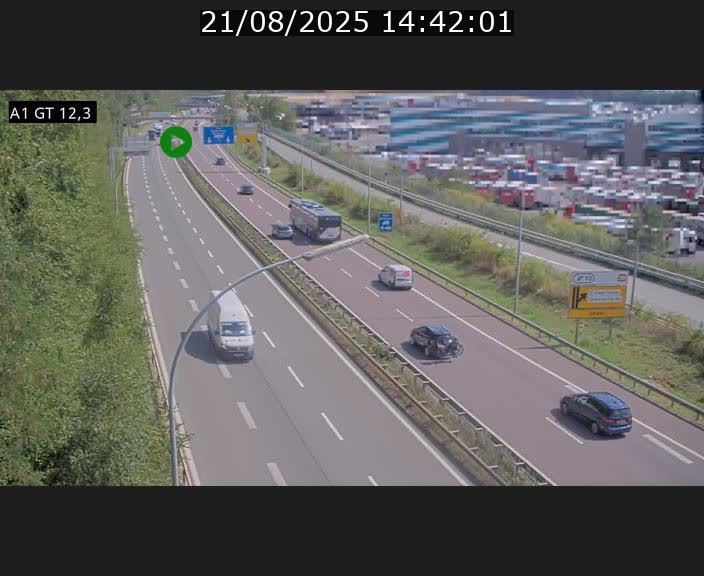 Traffic live webcam Luxembourg Senningerberg - A1 direction Allemagne - BK 12.3