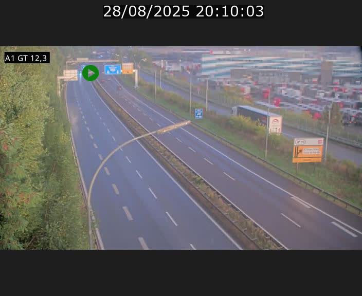 Traffic live webcam Luxembourg Senningerberg - A1 direction Allemagne - BK 12.3