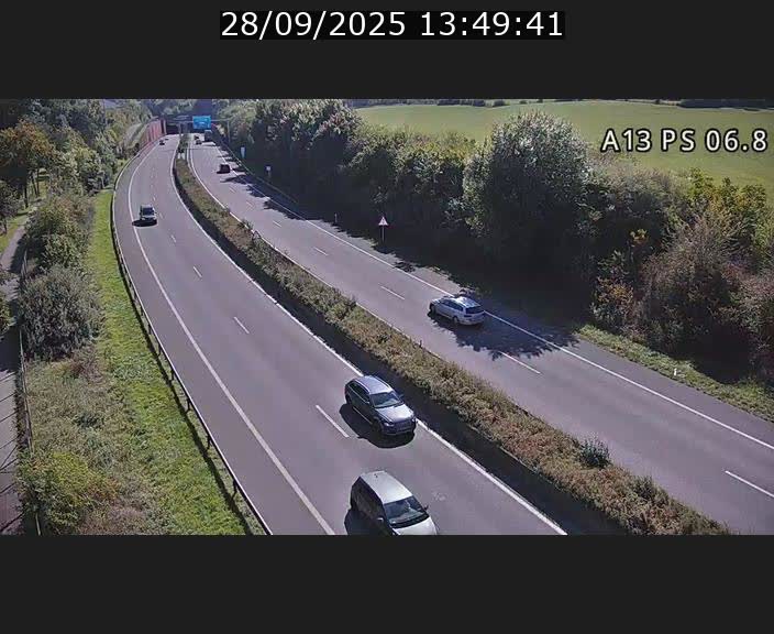 Traffic live webcam Luxembourg Ehlerange - A13 direction Esch-sur-Alzette - BK 6.8