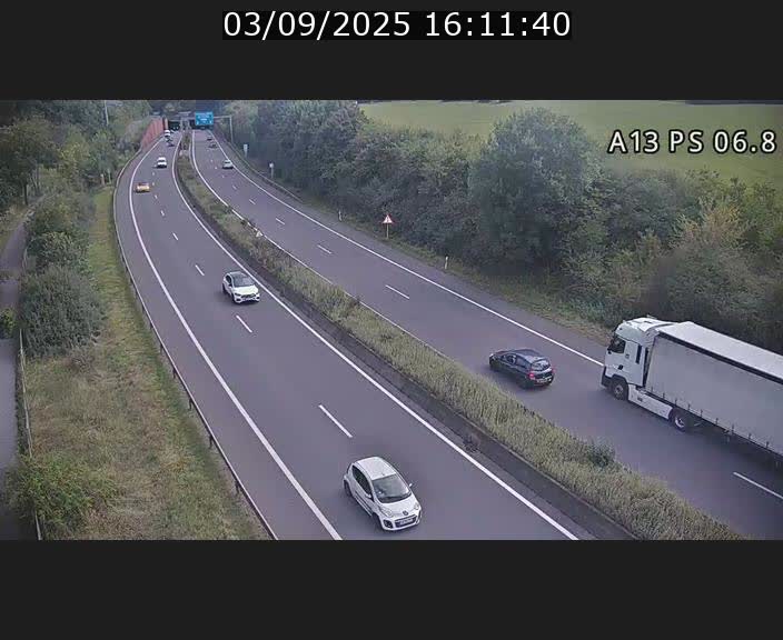 Traffic live webcam Luxembourg Ehlerange - A13 direction Esch-sur-Alzette - BK 6.8